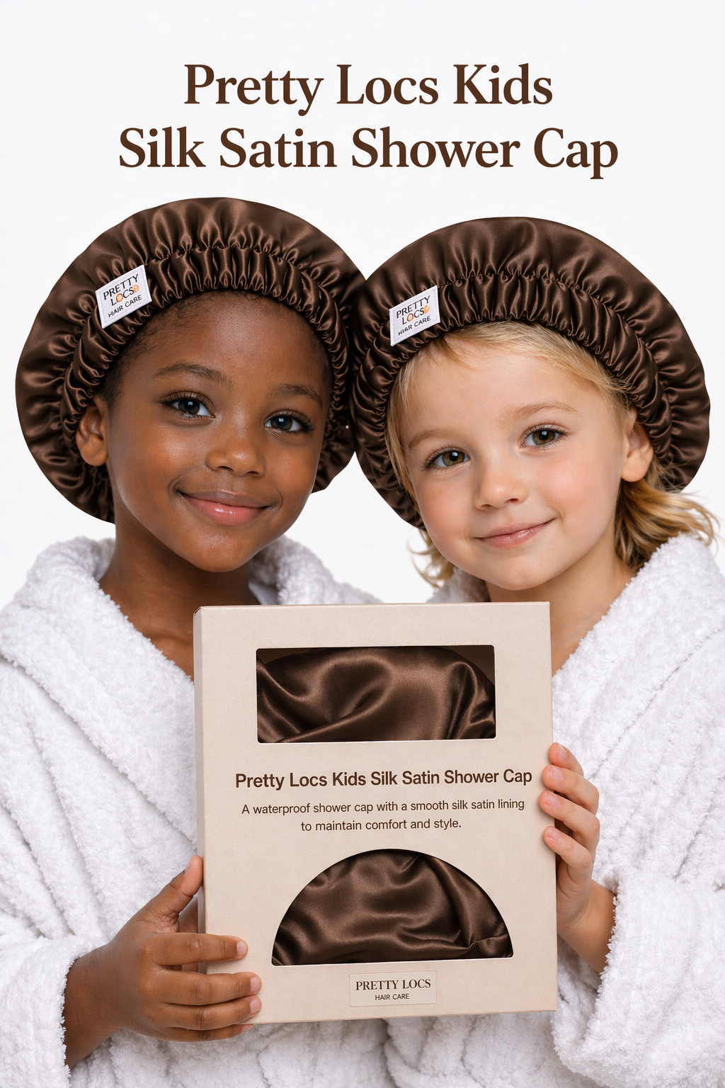 Kids Premium Silk Satin Shower Cap (Color Options)