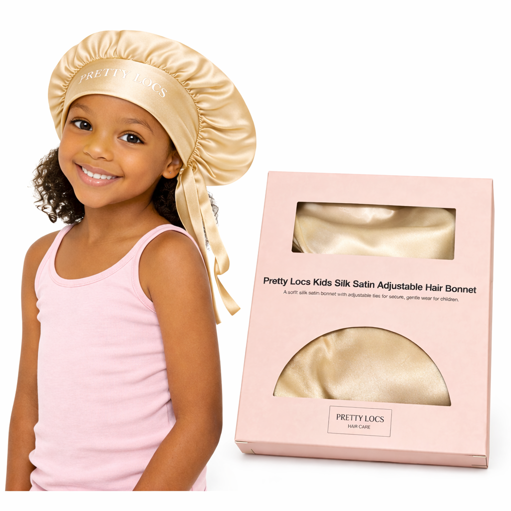 Kids Silk Satin Adjustable Tie Hair Bonnet (Color Options)