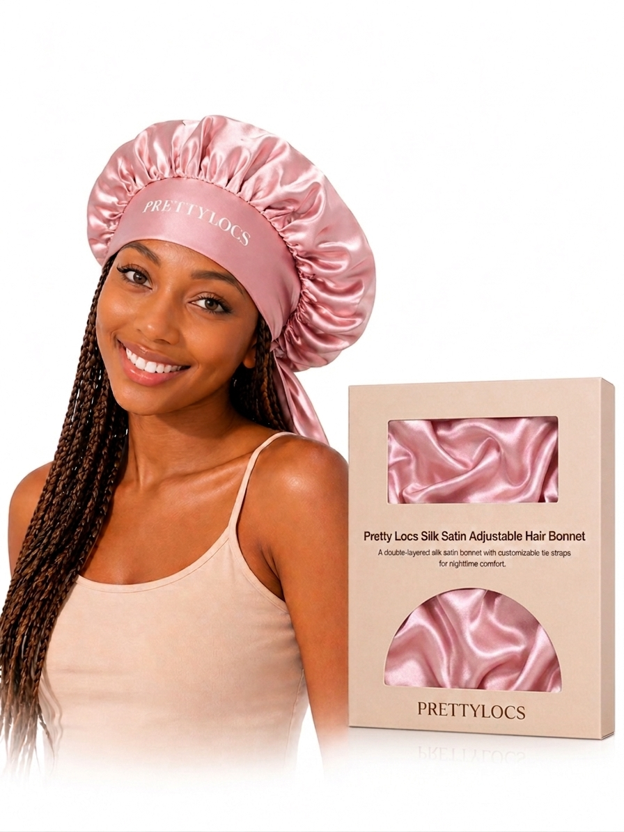 Silk Satin Adjustable Tie Hair Bonnet (Color Options)