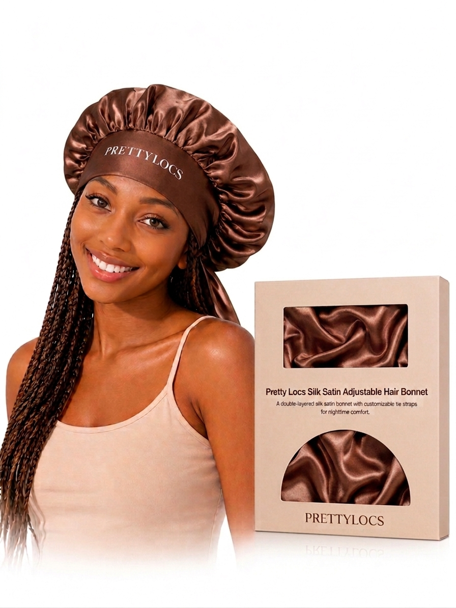 Silk Satin Adjustable Tie Hair Bonnet (Color Options)