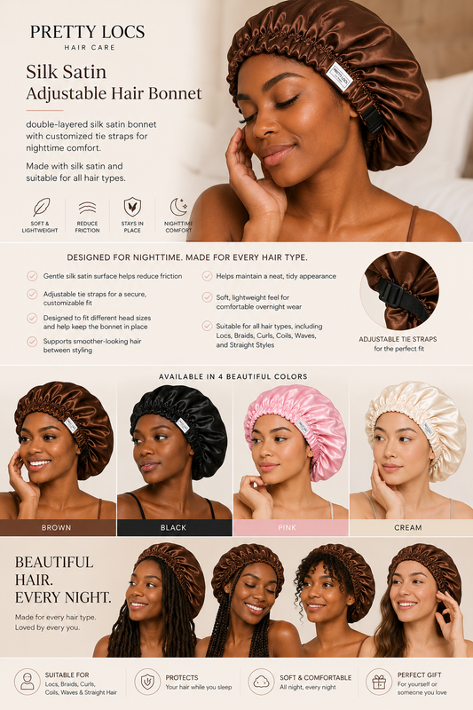 Silk Satin Hair Bonnet (Color Options)