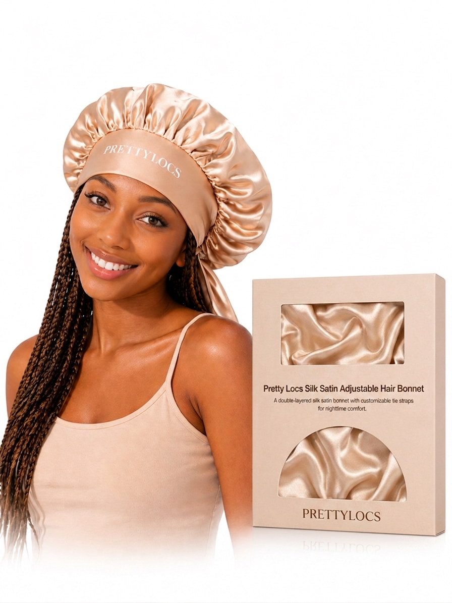 Silk Satin Adjustable Tie Hair Bonnet (Color Options)