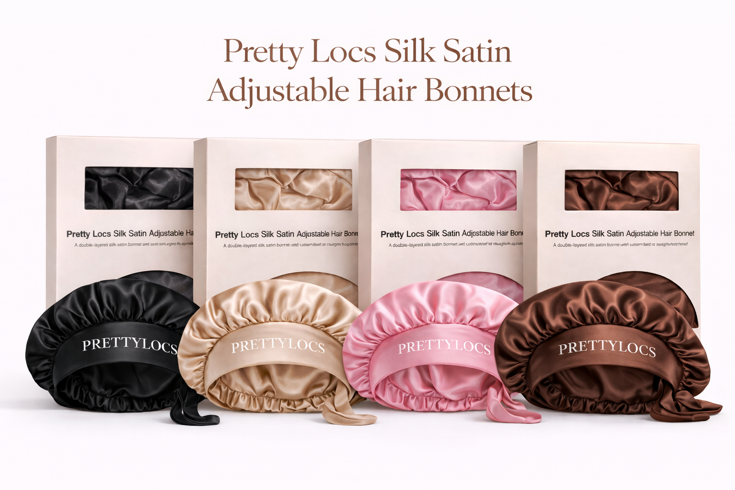 Silk Satin Adjustable Tie Hair Bonnet (Color Options)