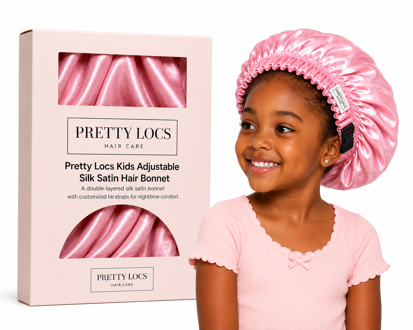Kids Silk Satin Hair Bonnet (Color Options)